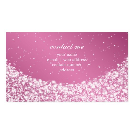 Glamorous Star Sparkle Pink Business Card (back side)