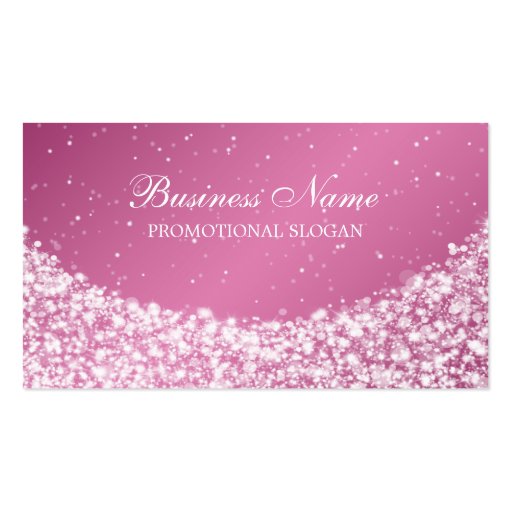 Glamorous Star Sparkle Pink Business Card (front side)