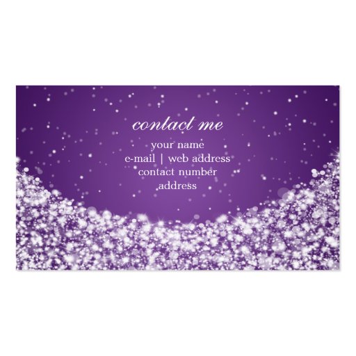 Glamorous Star Sparkle Purple Business Card (back side)