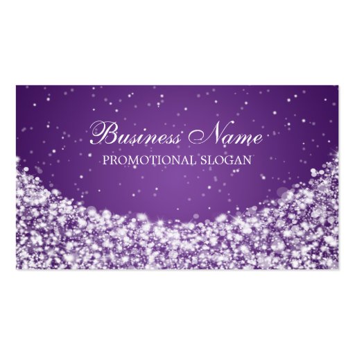 Glamorous Star Sparkle Purple Business Card (front side)