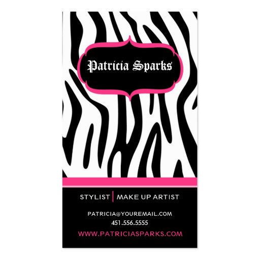 Glamorous Zebra Business Card