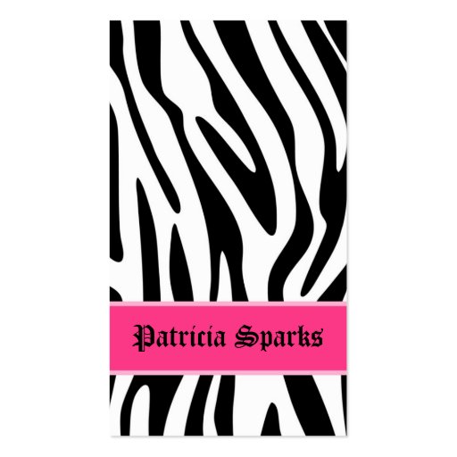 Glamorous Zebra Business Card (back side)