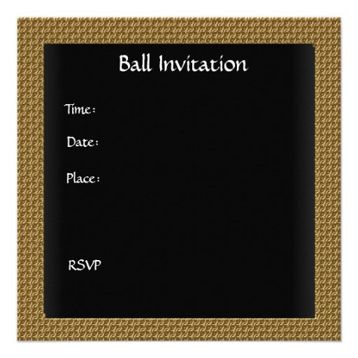 Glamour Ball Invitation Elegant Red Black Gold