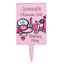 Glamour Girl Birthday Personalized cake picks