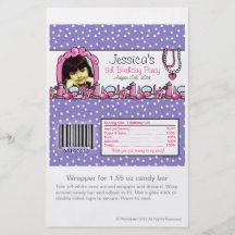 Glamour Girl Birthday Photo Candy Wrapper Full Color Flyer