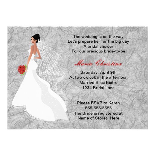 Glamour Girl Bridal Shower Invitation 2