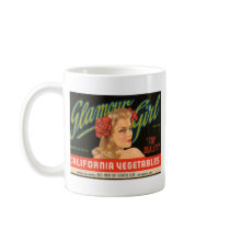 Glamour Girl California Vegetables Vintage Ad Mug