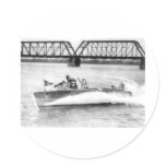 Glamour Girls in Speed Boat Round Sticker