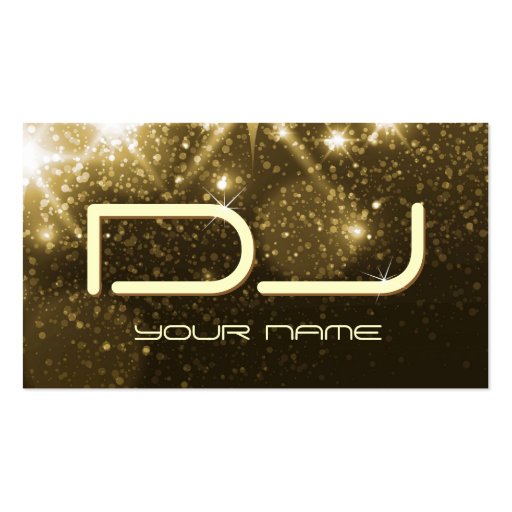 Glamour Gold Sparkles - Party DJ Business Cards (front side)