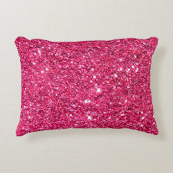 Glamour Hot Pink Glitter Accent Pillow