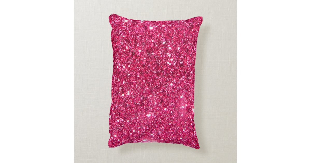 Glamour Hot Pink Glitter Decorative Pillow Zazzle