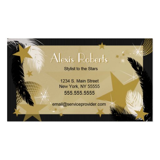 Glamourous Black and Gold Business Card (front side)