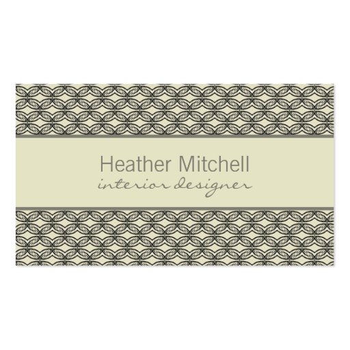 Glamourous Chic Business Card, Ivory and Gray