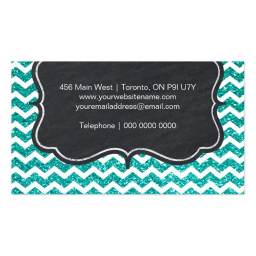 Glamourous Customizable Glitter Business Card (back side)