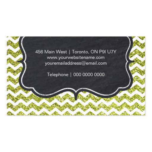 Glamourous Customizable Glitter Business Card (back side)