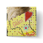 Glamourous Hat "Glam" Pinback Buttons