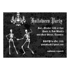 Glamourous Skeletons Halloween Invitation