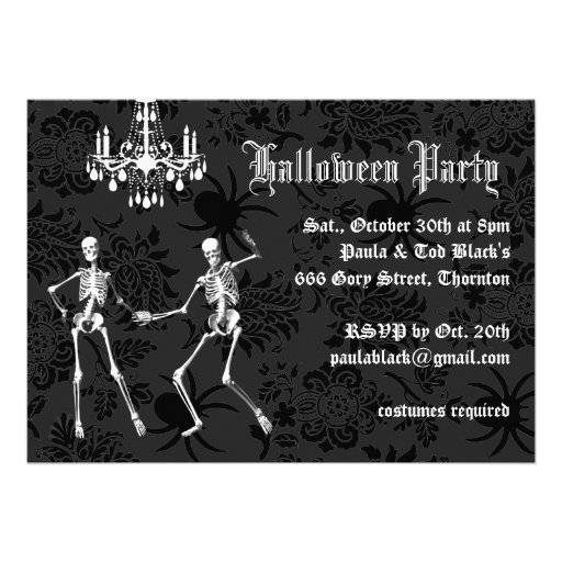 Glamourous Skeletons Halloween Invitation