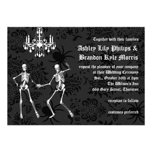 Glamourous Skeletons Wedding Invitation