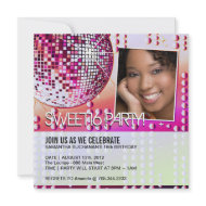 Glamourous Sweet Sixteen Disco Ball Invitation invitation