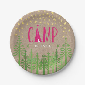 Glamping Birthday Party Paper Plate 7 Inch Paper Plate