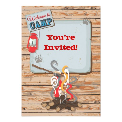 Glamping Camping Party Invitation