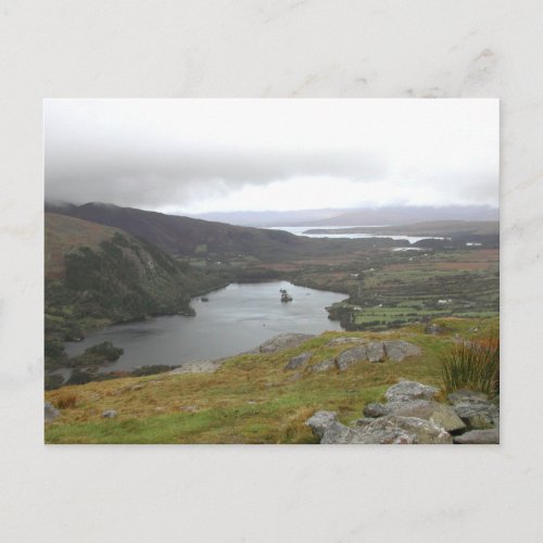Glanmore Lake from Healy Pass Ireland. Custom postcard