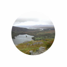 Glanmore Lake from Healy Pass Ireland. Round. Photo Sculpture