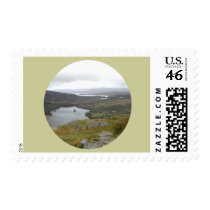 Glanmore Lake from Healy Pass Ireland. Round. Stamps