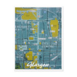 glasgow city map post card