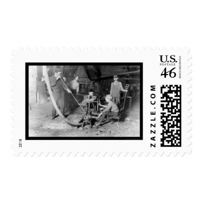 Glass Blower in Grafton, WV 1908 Postage Stamps by lc_vintagephotos