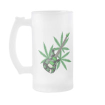 Glass cannabis guitar by Valxart Coffee Mugs