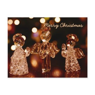 Glass Christmas Angels Postcard