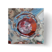Glass Christmas Ornament Square Button