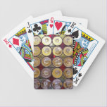 Glass circles palying cards playing cards