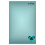 Glass Effect Mosaic Aquamarine (Heart) Stationery Design