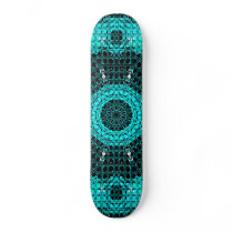 Glass Effect Mosaic Aquamarine Skate Deck