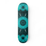 Glass Effect Mosaic Aquamarine Skate Deck