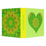 Glass Effect Mosaic Green/Yellow (Heart) Vinyl Binder