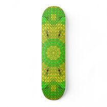 Glass Effect Mosaic Green/Yellow Skateboard Deck
