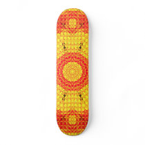 Glass Effect Mosaic Orange/Yellow Custom Skateboard