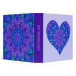 Glass Effect Mosaic Purple/Blue (Heart) 3 Ring Binder