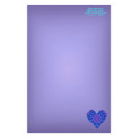Glass Effect Mosaic Purple/Blue (Heart) Personalized Stationery