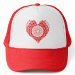 Glass Effect Mosaic Red/White (Heart) hats