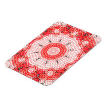 Glass Effect Mosaic Red/White Rectangular Magnet