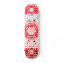 Glass Effect Mosaic Red/White Custom Skate Board