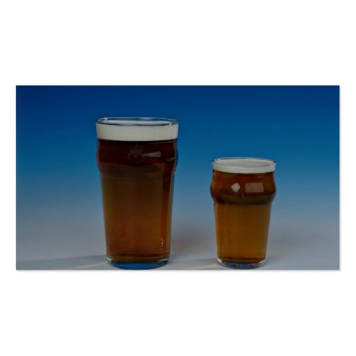 Glass filled with beer business card template (back side)
