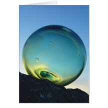Glass float at sunset cards