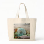 Glass Float in kelp Canvas Bag
