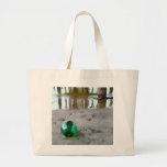 Glass float under pier canvas bags